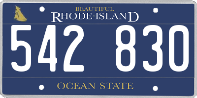 RI license plate 542830