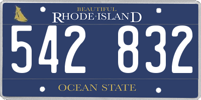 RI license plate 542832