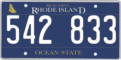 RI license plate 542833