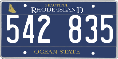 RI license plate 542835