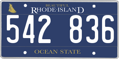 RI license plate 542836
