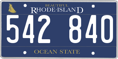RI license plate 542840