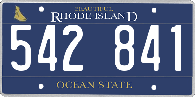 RI license plate 542841