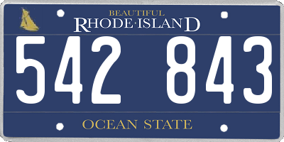 RI license plate 542843