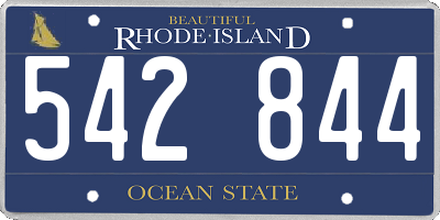 RI license plate 542844