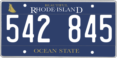 RI license plate 542845
