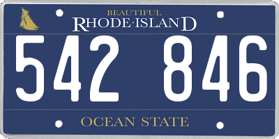 RI license plate 542846