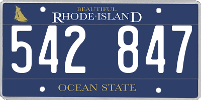 RI license plate 542847