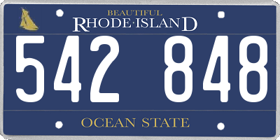 RI license plate 542848