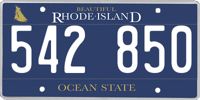 RI license plate 542850