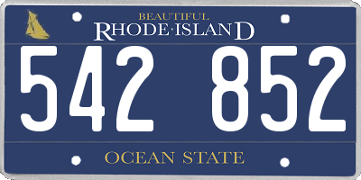 RI license plate 542852