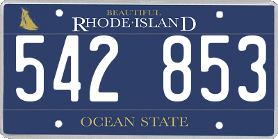 RI license plate 542853