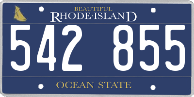 RI license plate 542855