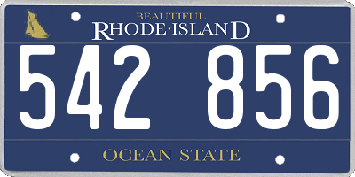 RI license plate 542856
