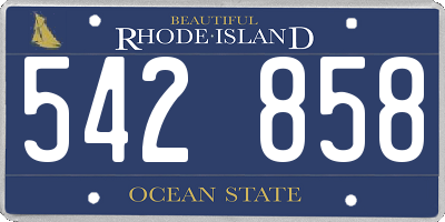 RI license plate 542858