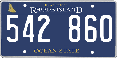 RI license plate 542860