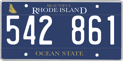 RI license plate 542861