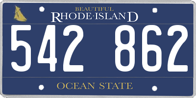 RI license plate 542862
