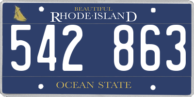 RI license plate 542863