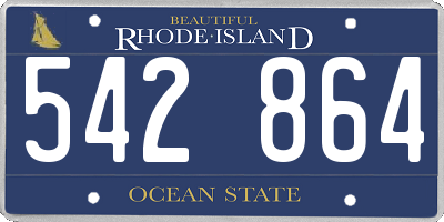 RI license plate 542864