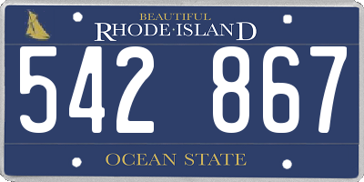RI license plate 542867