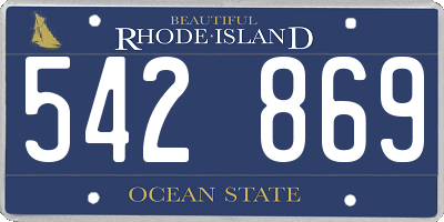 RI license plate 542869