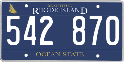 RI license plate 542870