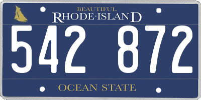 RI license plate 542872