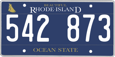 RI license plate 542873