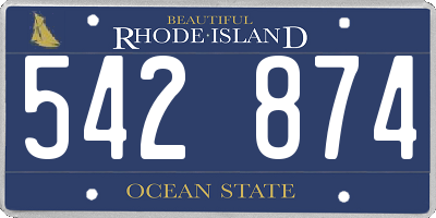 RI license plate 542874
