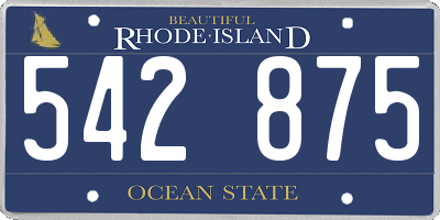 RI license plate 542875