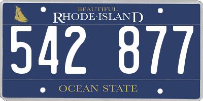RI license plate 542877