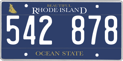 RI license plate 542878