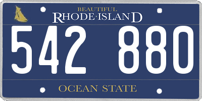 RI license plate 542880