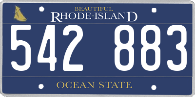 RI license plate 542883