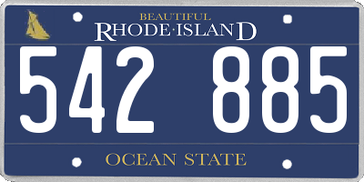 RI license plate 542885