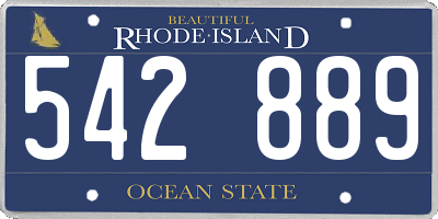 RI license plate 542889