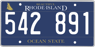 RI license plate 542891