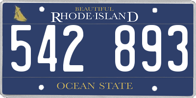 RI license plate 542893