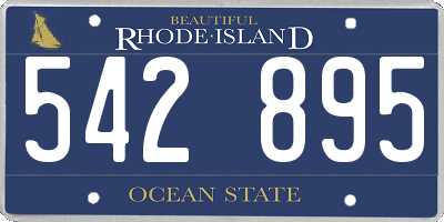 RI license plate 542895