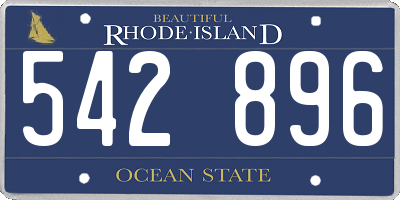 RI license plate 542896