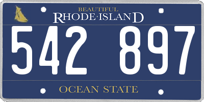 RI license plate 542897