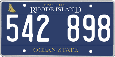 RI license plate 542898