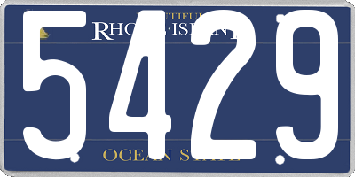 RI license plate 5429