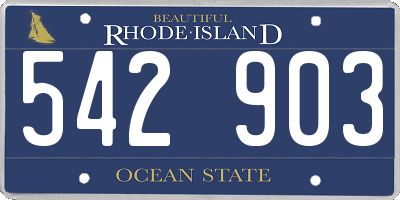 RI license plate 542903