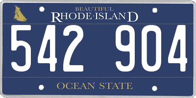 RI license plate 542904