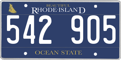 RI license plate 542905