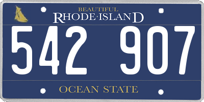 RI license plate 542907