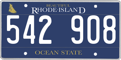 RI license plate 542908