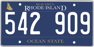RI license plate 542909